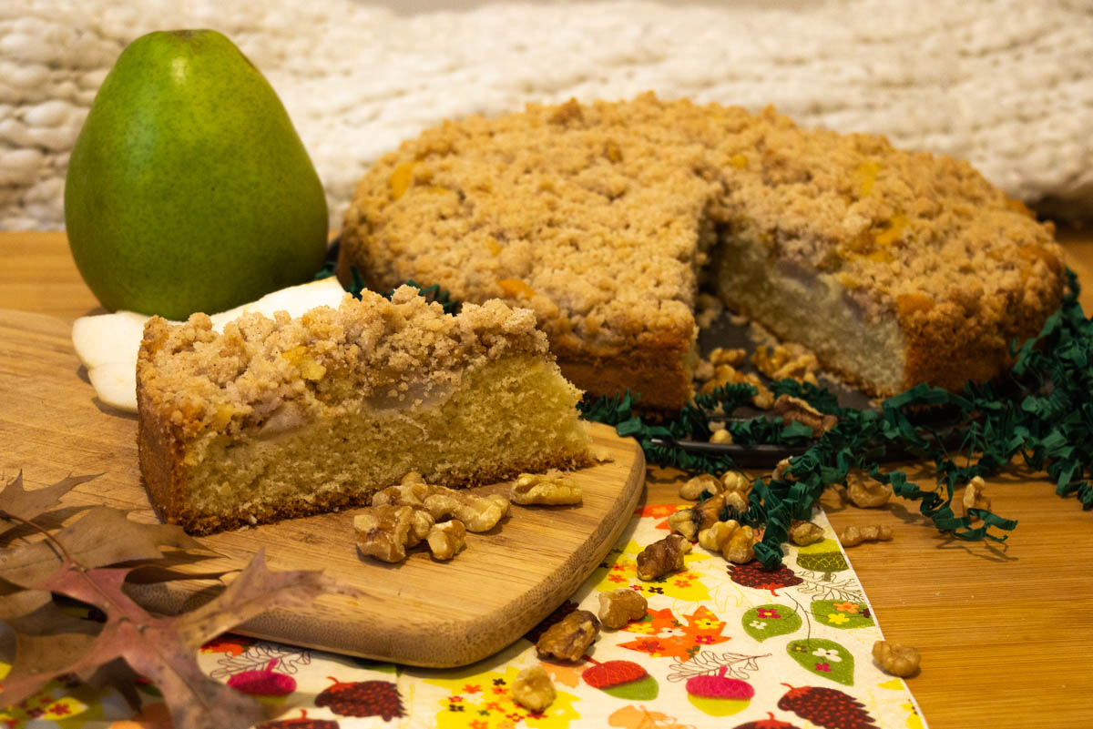 Birnenkuchen mit Nuessen