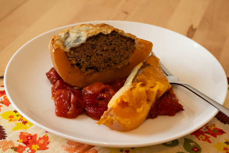 gefueller kuerbis mit hackfleisch